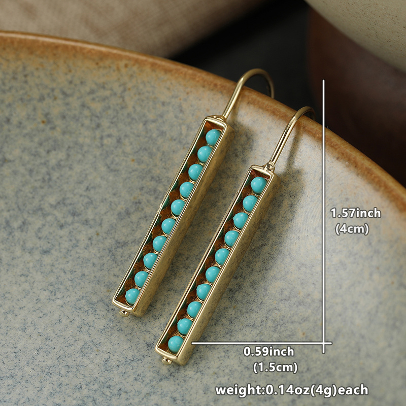Women's Plated Bohemian French Style Long Dangle Earrings, Elegant